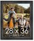 28x36 Wide Barnwood Picture Frame with UV-Resistant Acrylic & Acid Free Backing, Available in 6 Paint Finishes - Grey, Brown, White, and Black